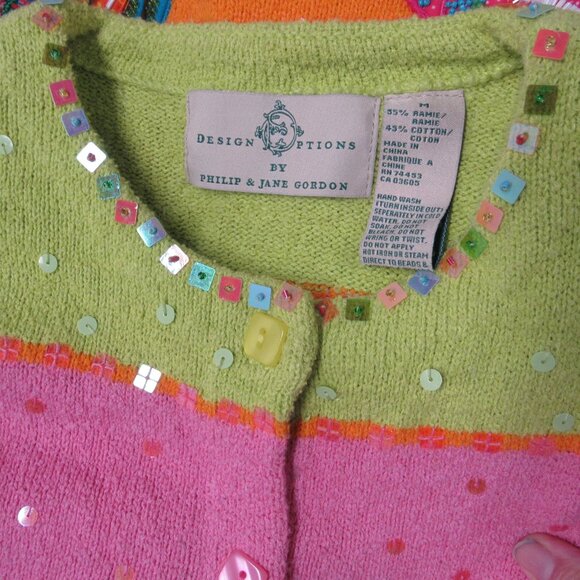 Design Options Philip Jane Gordon Beach Purse Hat Makeup Art To Wear Sweater M - Picture 5 of 5